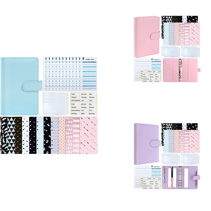 PU Leather Budget Organizer Binder Cash Envelope System Sets, for Money Planner for Storage Cash Coins 
PU Leather Budget Organizer Binder Cash Envelope System Sets, for Money Planner for Storage Cash Coins