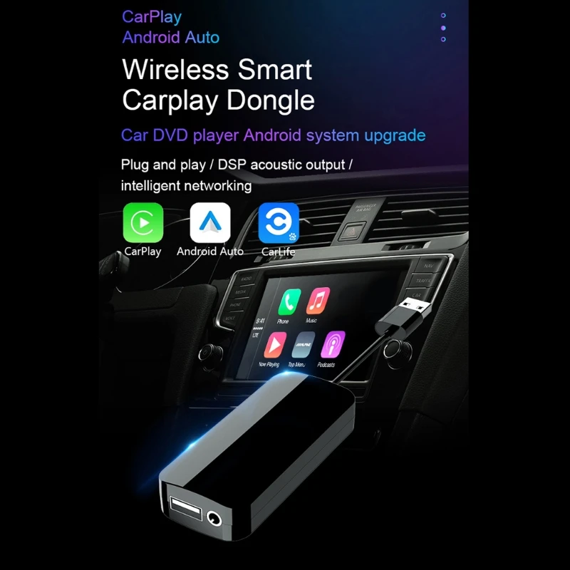 

Автомобильная магнитола CarPlay Box Голосовое управление Автомобильный USB-ключ с микрофоном вход USB быстрое соединение