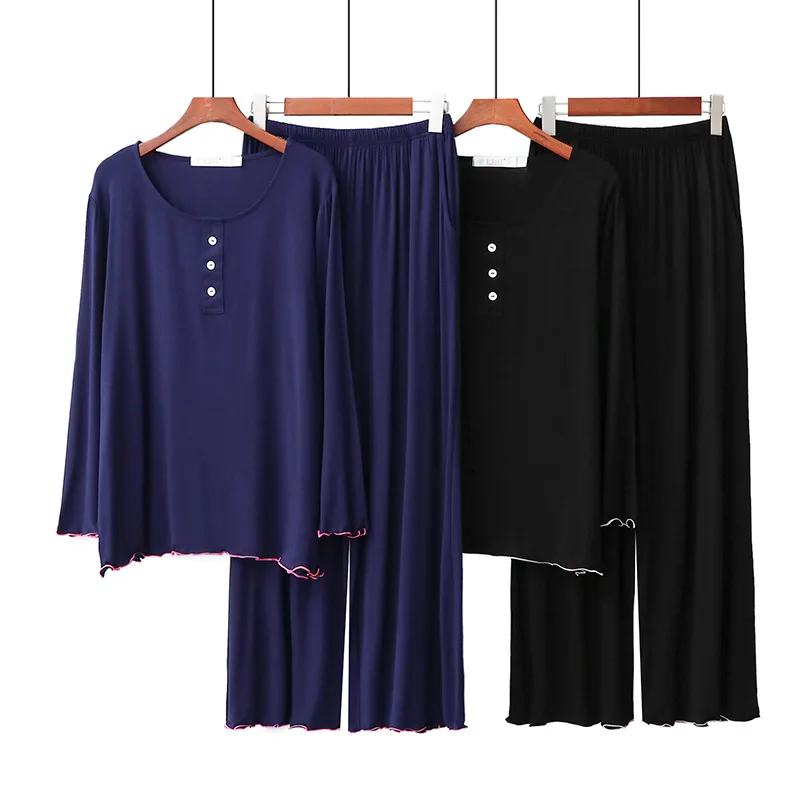Casual Comfortable Modal Simple Round Neck Straight Barrel Pants Loose Comfortable Pajamas Suit Home Service Spring Autumn New
Casual Comfortable Modal Simple Round Neck Straight Barrel Pants Loose Comfortable Pajamas Suit Home Service Spring Autumn New