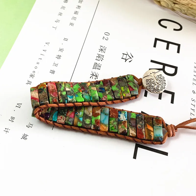 Popular Stone King Stone Bracelet Women Bracelet Jewelry New Natural Stone Tube Beads Vintage Leather Wrap Bracelet Gifts
Popular Stone King Stone Bracelet Women Bracelet Jewelry New Natural Stone Tube Beads Vintage Leather Wrap Bracelet Gifts