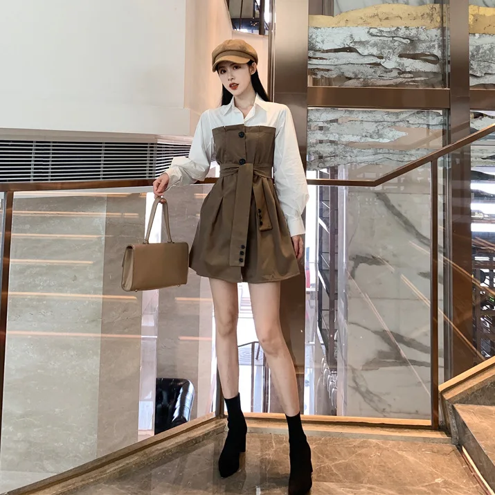 Heydress 2020 весеннее корейское женское однобортное платье офисное на шнуровке с
