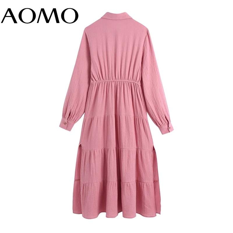 AOMO 2021 Fashion Women Pink Cotton Shirt Dress Vintage Long Sleeve Office Ladies Midi Dress CE288A
AOMO 2021 Fashion Women Pink Cotton Shirt Dress Vintage Long Sleeve Office Ladies Midi Dress CE288A