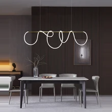 LED Music Notes Black White Chrome Golden Designer Hanging Lamps Chandelier Lighting Suspension Luminaire Lampen For Foyer