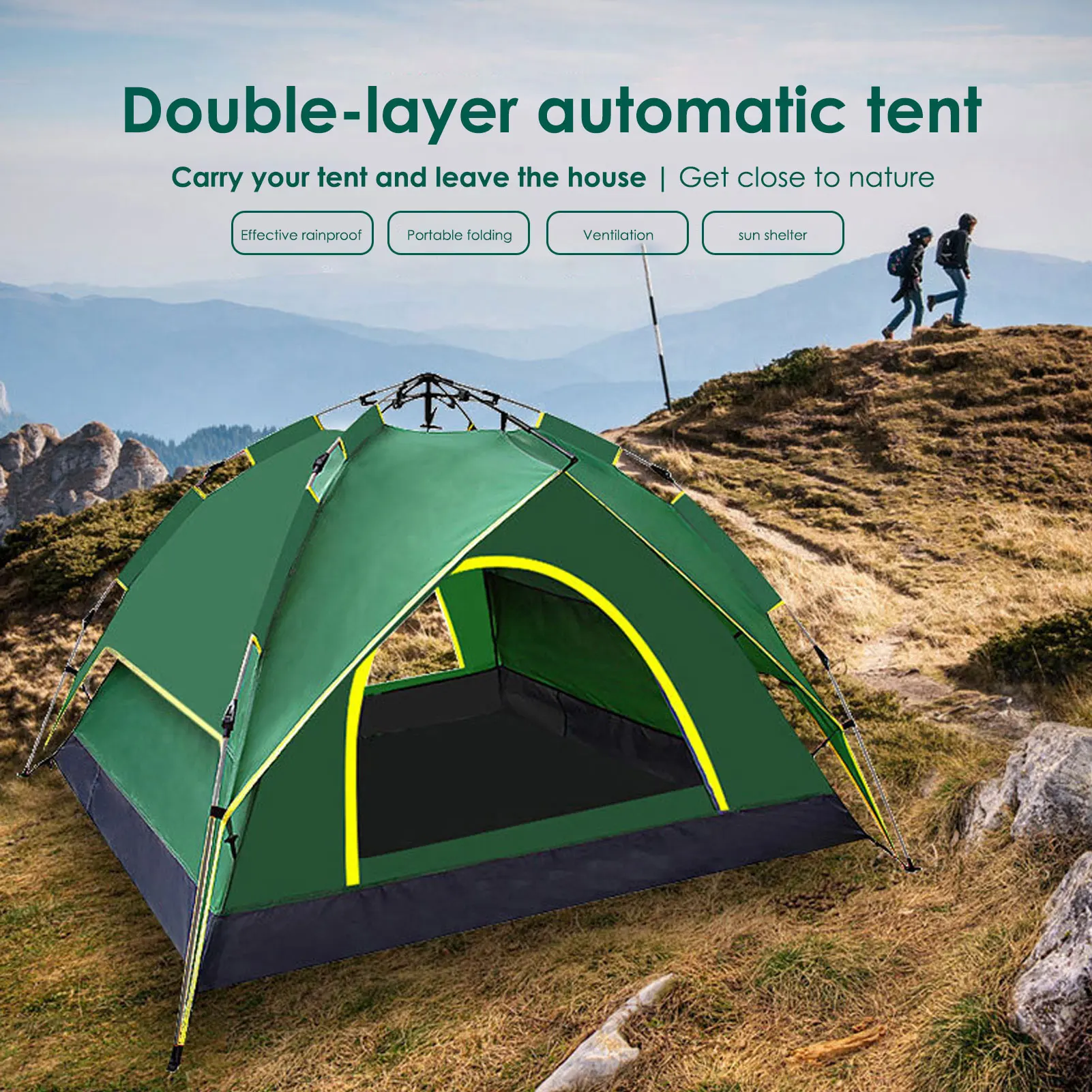 Automatic Tent 2-3 Person Camping Tent, Easy Setup Instant Protable Backpacking For Sun Shelter Traveling Trekking
Automatic Tent 2-3 Person Camping Tent, Easy Setup Instant Protable Backpacking For Sun Shelter Traveling Trekking