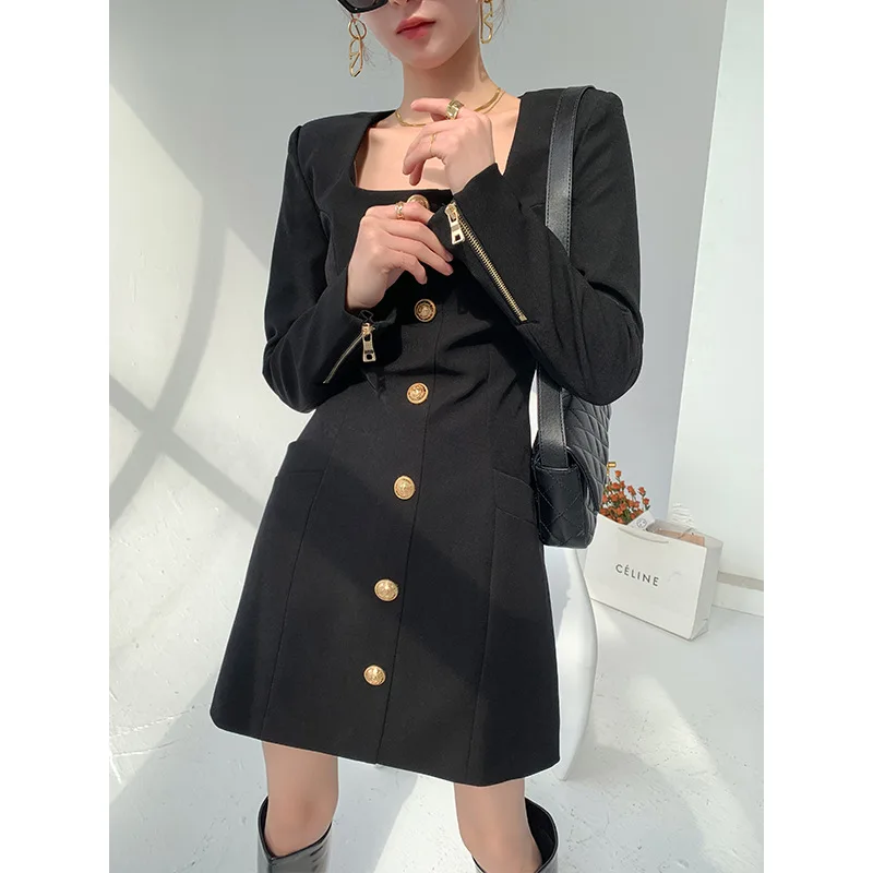 Spring 2021 new waist waist square neck slim dress beautiful shoulder neck long sleeve splicing temperament A-line skirt
Spring 2021 new waist waist square neck slim dress beautiful shoulder neck long sleeve splicing temperament A-line skirt