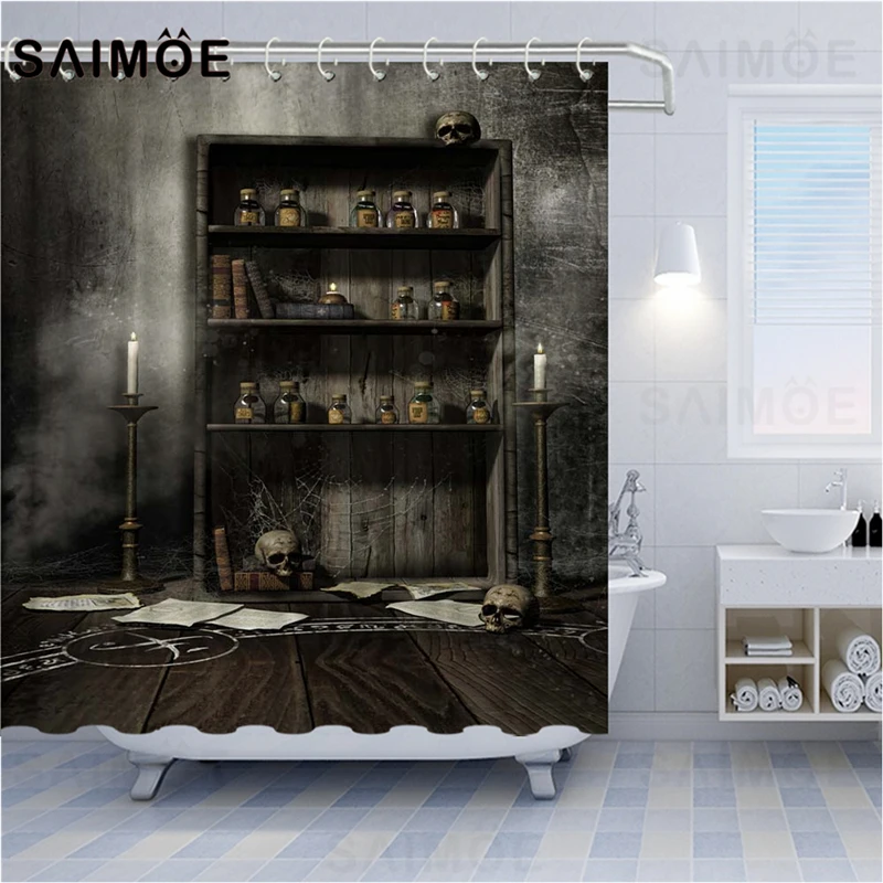 Wooden Shelf Shower Curtain Skull Candle Lamp Bath Curtains Retro Library Bookshelf Bathroom Curtain Art Decor Waterproof Fabric
Wooden Shelf Shower Curtain Skull Candle Lamp Bath Curtains Retro Library Bookshelf Bathroom Curtain Art Decor Waterproof Fabric