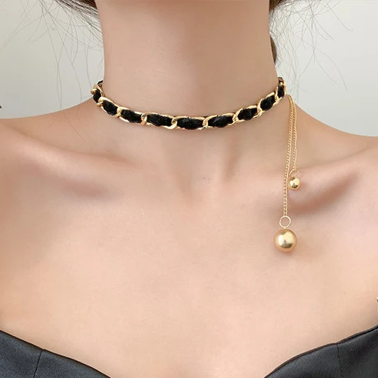Double Ball Pendant Adjust Size Long Gold Chain Leather Necklaces For Women Fashion Jewelry Gift
Double Ball Pendant Adjust Size Long Gold Chain Leather Necklaces For Women Fashion Jewelry Gift