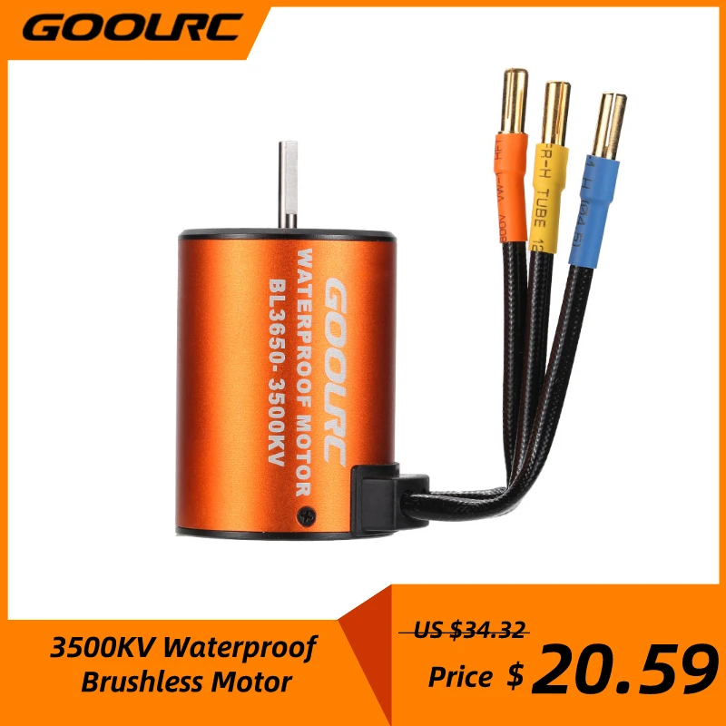 GoolRC 3650 3500KV водонепроницаемый бесщеточный двигатель для 1:10 RC автомобиль HSP 94123 HuanQi
