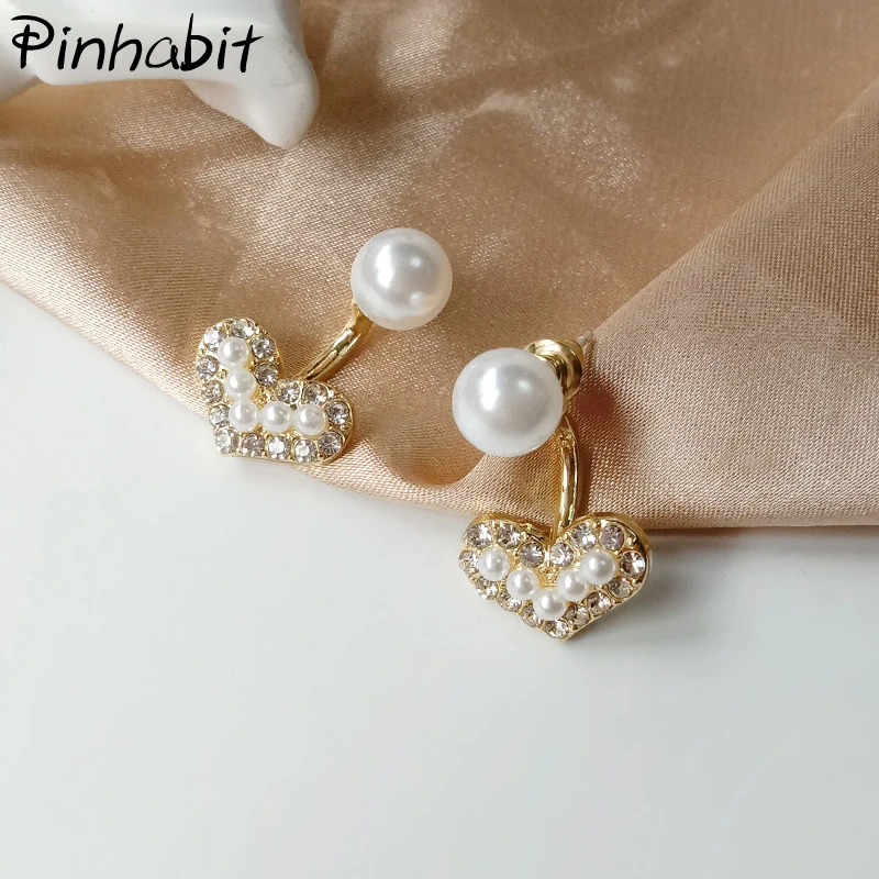 Heart-Shaped Pearl Stud Earrings White Rhinestone Inlay Ear Studs Trendy Party Women Earrings Accessories Girl Gifts For Friends
Heart-Shaped Pearl Stud Earrings White Rhinestone Inlay Ear Studs Trendy Party Women Earrings Accessories Girl Gifts For Friends