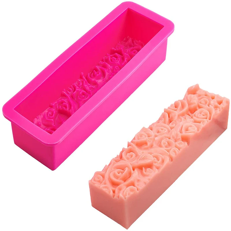 

1pc Rectangle Bloom Rose Flower Silicone Molds Wedding Birthday Party Soap Aroma Craft Gifts Mould Cake Chocolate Fondant Decors
