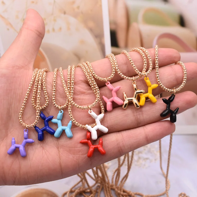 Simple Cartoon Balloon Dog Charms Pendant Necklace Cool Cute Puppy Gold Chain Necklace Women Jewelry Fashion Girls Gift
Simple Cartoon Balloon Dog Charms Pendant Necklace Cool Cute Puppy Gold Chain Necklace Women Jewelry Fashion Girls Gift