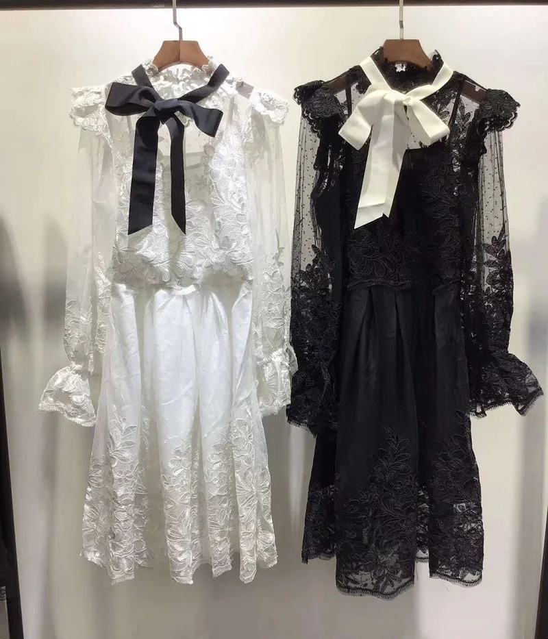 $Bow Tie Elegant Dress 2020 Spring Summer Party Event Women Exquisite Embroidery Flare Sleeve Elegant White Black Princess Dress 
$Bow Tie Elegant Dress 2020 Spring Summer Party Event Women Exquisite Embroidery Flare Sleeve Elegant White Black Princess Dress