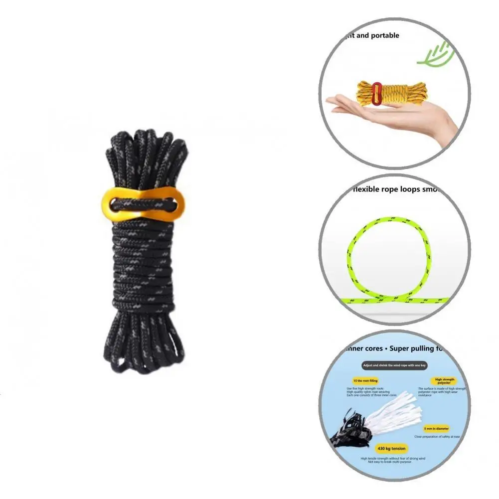 Outdoor Rope Convenient Reflective Soft Strong Pull Force Camp Rope Camp Rope Camping Accessory
Outdoor Rope Convenient Reflective Soft Strong Pull Force Camp Rope Camp Rope Camping Accessory