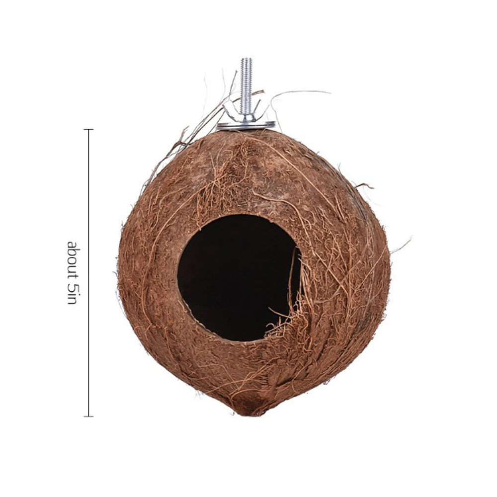 

Bird Cage Toys Natural House Decoration Warm Home Hamster Squirrel Parrot Nest Breeding Parakeet Durable Coconut Shell Feeder