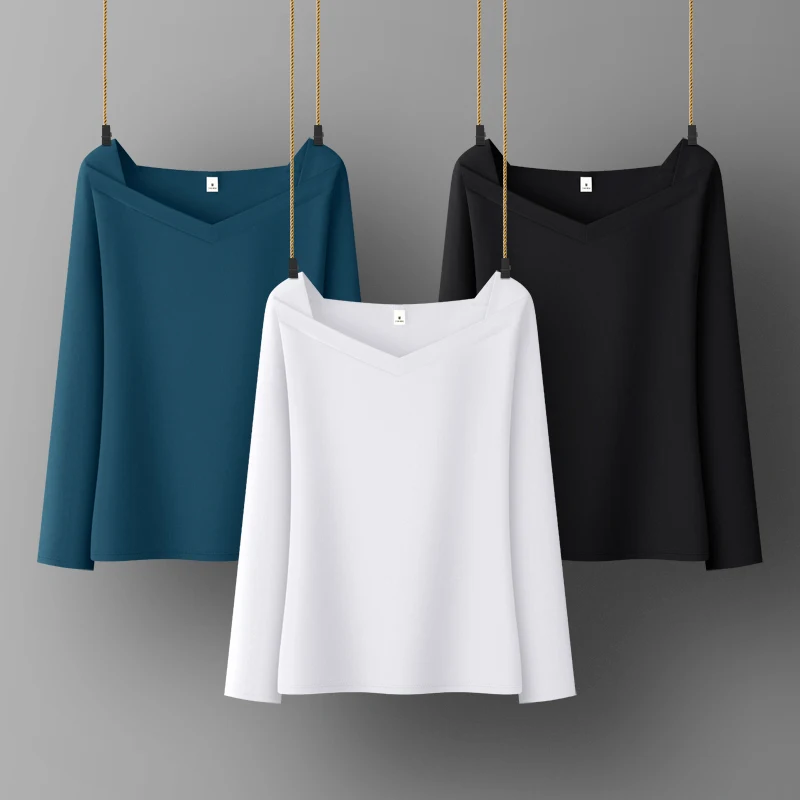 Basis Leven Women Cotton T-shirt Long Square Collar Solid color Office Lady Top All Match Women Basic T-shirts
Basis Leven Women Cotton T-shirt Long Square Collar Solid color Office Lady Top All Match Women Basic T-shirts