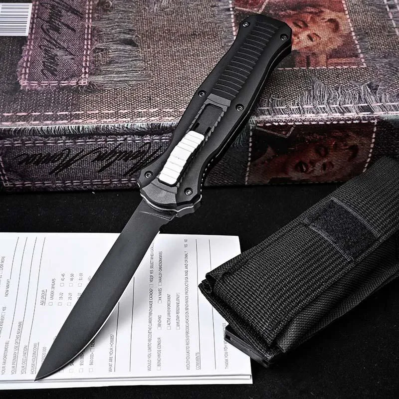 

Bench BM 3300 Double Action Folding Knife D2 Blade Aluminum Handle Pocket Auto Tactical Survival Knives BM 3310 42 UT88