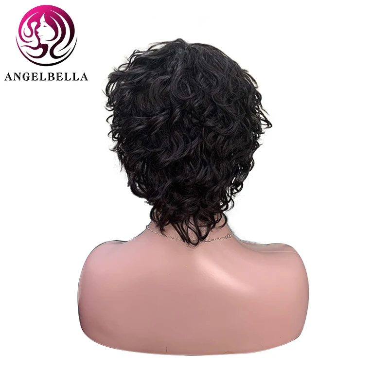 Angelbella 5pcs/lot Short Human Hair Wigs Natural Wave 10 Inch 130% Density Curl Pixie Cut Wig 1b# Black Color Cheap Women Wig
Angelbella 5pcs/lot Short Human Hair Wigs Natural Wave 10 Inch 130% Density Curl Pixie Cut Wig 1b# Black Color Cheap Women Wig