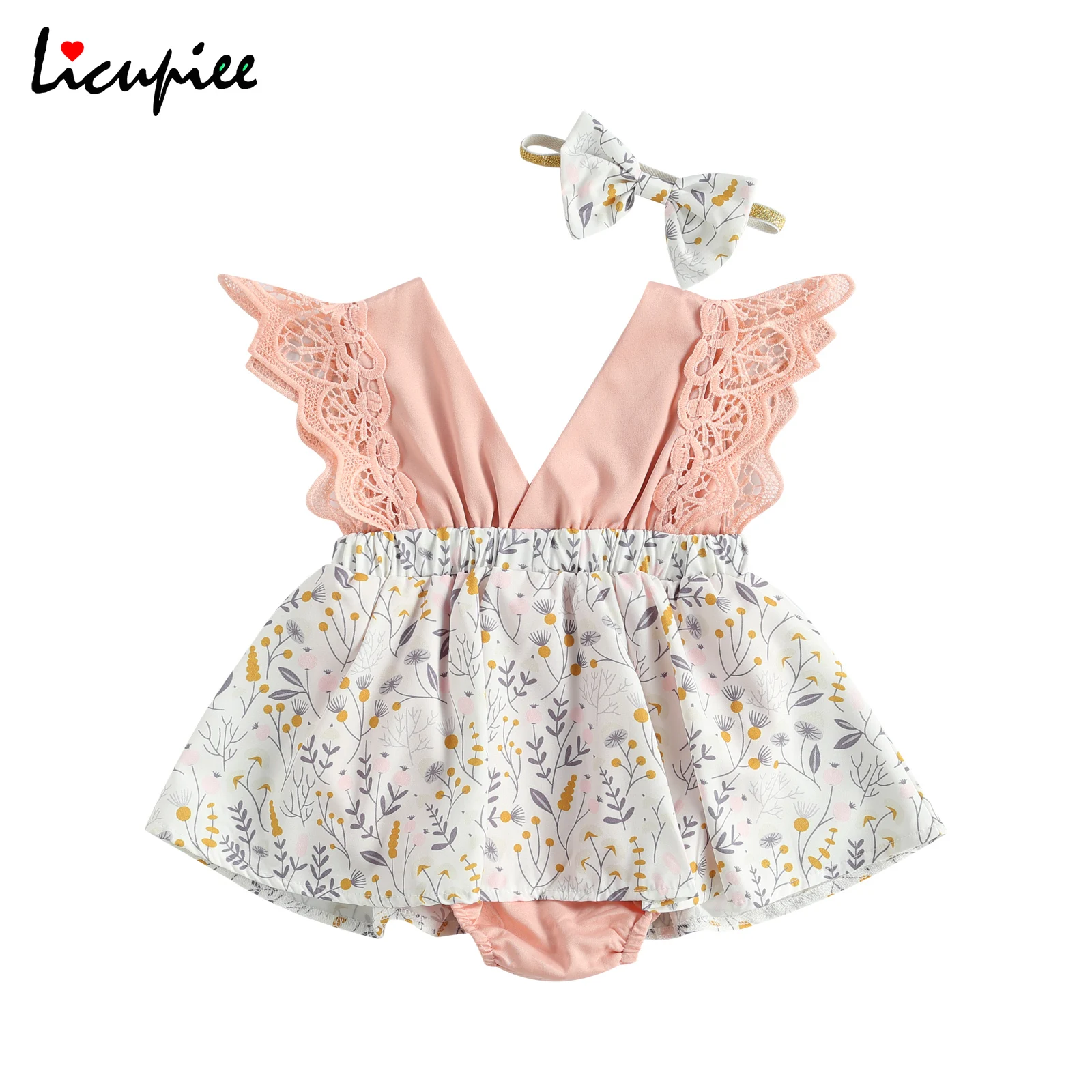 0-24 Months Print Newborn Romper Dress with Bow Headband Sweet Style Print Lace Decoration Summer Clothing
0-24 Months Print Newborn Romper Dress with Bow Headband Sweet Style Print Lace Decoration Summer Clothing