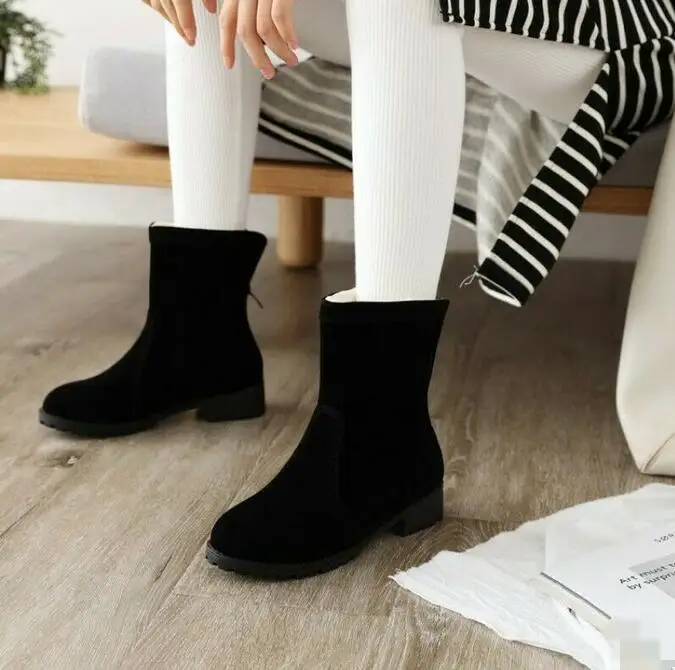 Women Comfort Fleece Fur Lined Winter Warm Low Heel Round Toe Ankle Boots Plus Size
Women Comfort Fleece Fur Lined Winter Warm Low Heel Round Toe Ankle Boots Plus Size