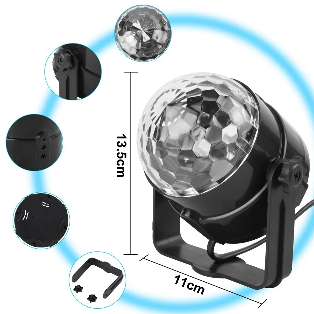 RGB Disco Ball Party Lights DJ Disco Light LED Projector Strobe Lamp Birthday Party Car Club Bar Karaoke Xmas Sound Activated
RGB Disco Ball Party Lights DJ Disco Light LED Projector Strobe Lamp Birthday Party Car Club Bar Karaoke Xmas Sound Activated