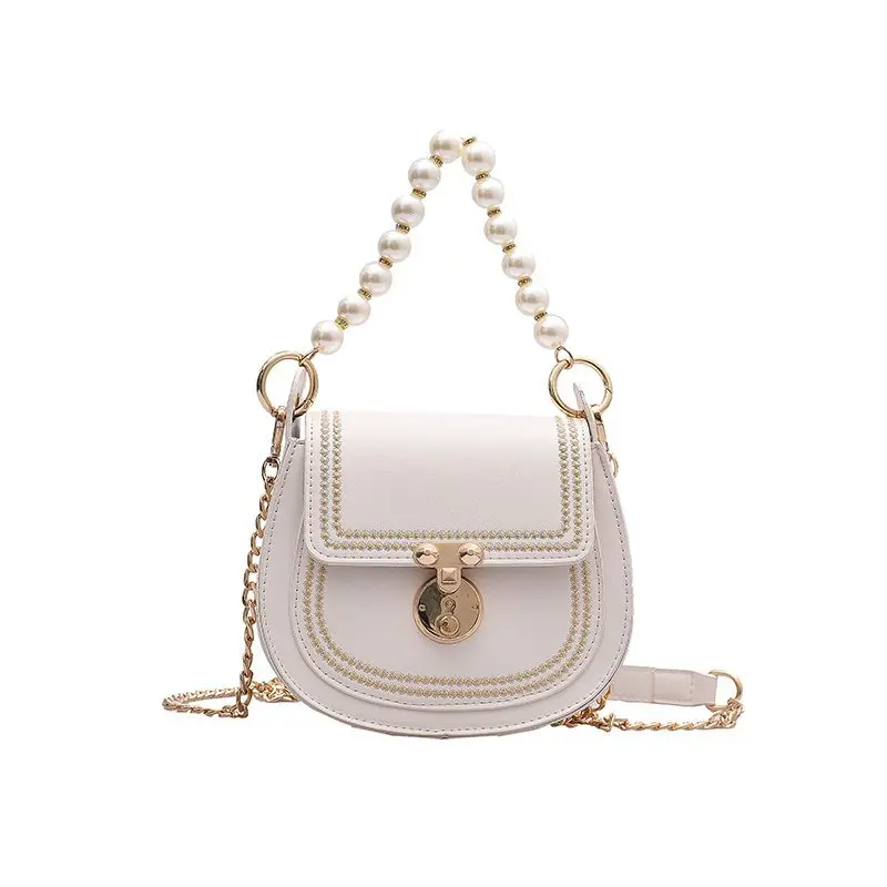 Pearl Designer PU Leather Saddle Bag Women's MINI Branded Trend Crossbody Shoulder Handbags Simple Style Fashion Hand Bag 
Pearl Designer PU Leather Saddle Bag Women's MINI Branded Trend Crossbody Shoulder Handbags Simple Style Fashion Hand Bag