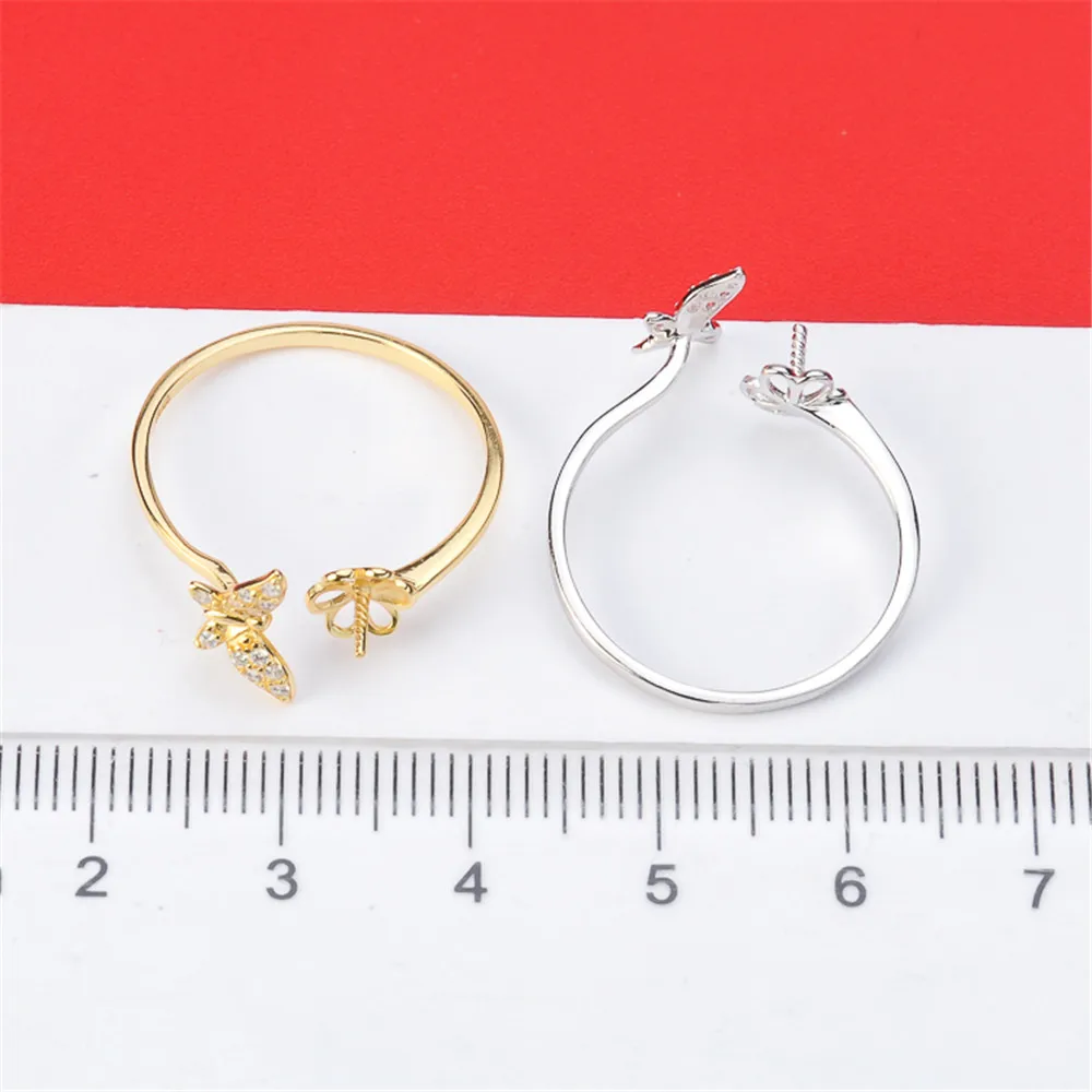 S925 Sterling Silver Adjustable Ring Settings Base Blank Jewelry Findings Fit Half Hole Pearl DIY Women Ring Making Accessories
S925 Sterling Silver Adjustable Ring Settings Base Blank Jewelry Findings Fit Half Hole Pearl DIY Women Ring Making Accessories