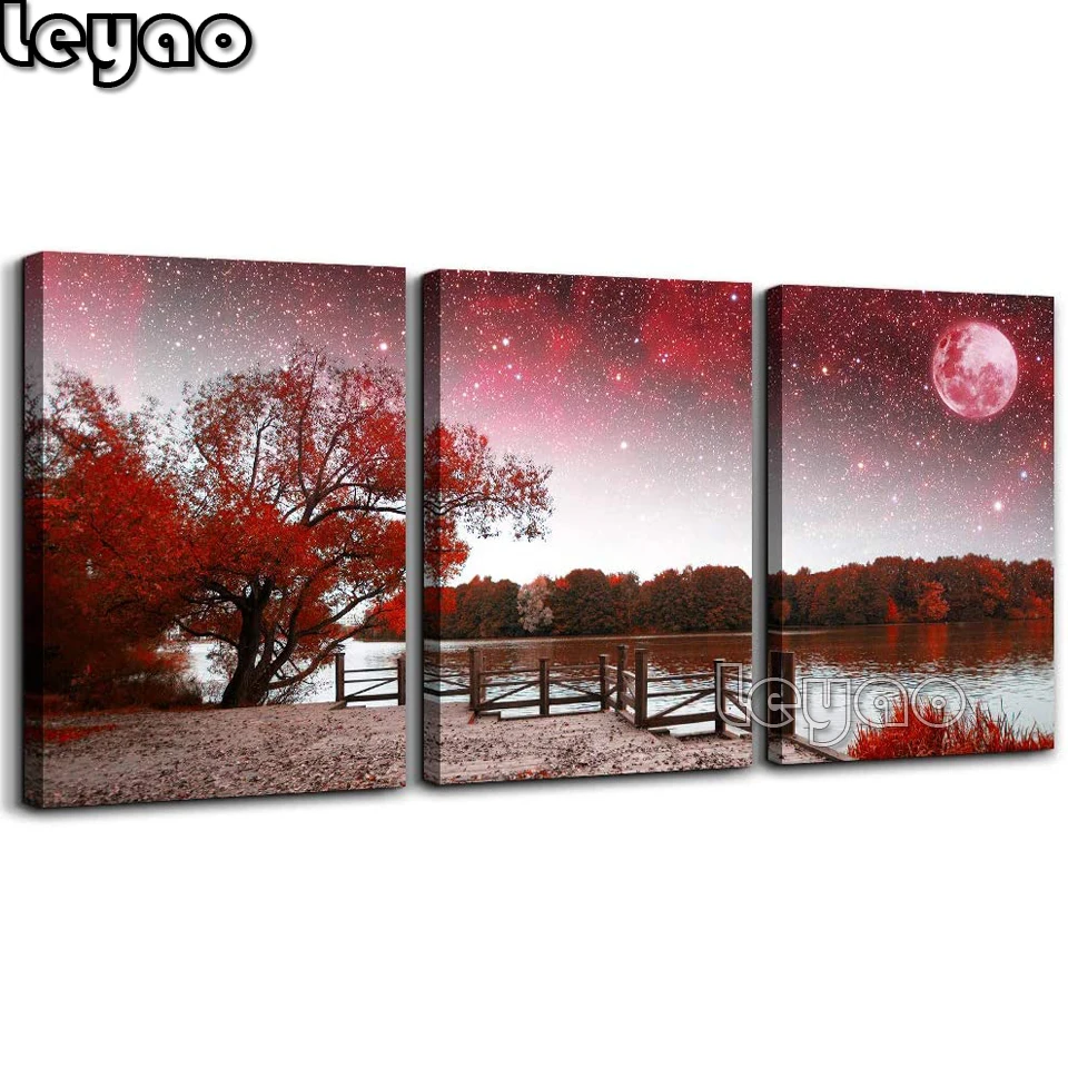Mangrove Moon Starry Red Landscape Painting Triptych Diamond Painting Car 5D DIY Diamond Embroidery Cross Stitch Kits 3pcs/set
Mangrove Moon Starry Red Landscape Painting Triptych Diamond Painting Car 5D DIY Diamond Embroidery Cross Stitch Kits 3pcs/set