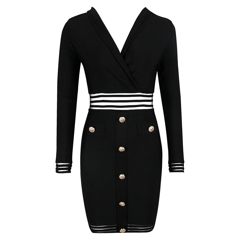 2021 Fall Sexy V Neck Black Red Long Sleeve Striped Bandage Party Dress for Women Buttons Casual Bodycon Club Vestidos HD8588
2021 Fall Sexy V Neck Black Red Long Sleeve Striped Bandage Party Dress for Women Buttons Casual Bodycon Club Vestidos HD8588