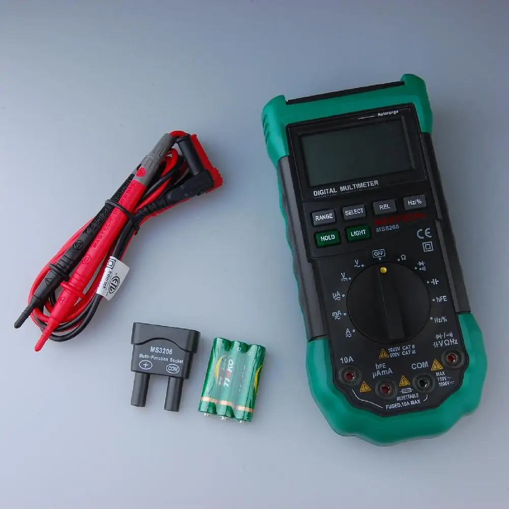 Professional Digital Multimeter Meter Sound Light Resettable Fuse Capacitance Frequency Measurement LCD with Backlight
Professional Digital Multimeter Meter Sound Light Resettable Fuse Capacitance Frequency Measurement LCD with Backlight