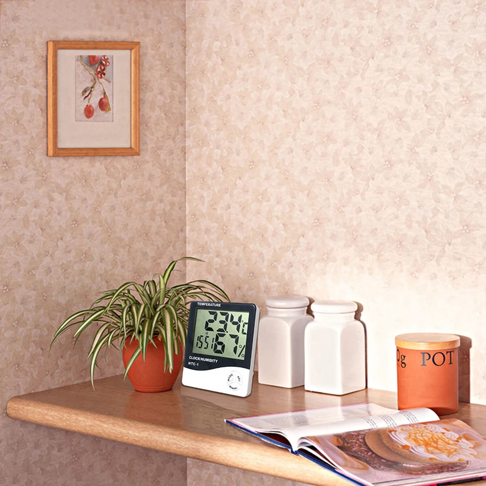 Digital Thermo-Hygrometer Thermometer Hygrometer Indoor Room Temperature Humidity Gauge Meter Alarm Clock for House Office Hotel
Digital Thermo-Hygrometer Thermometer Hygrometer Indoor Room Temperature Humidity Gauge Meter Alarm Clock for House Office Hotel