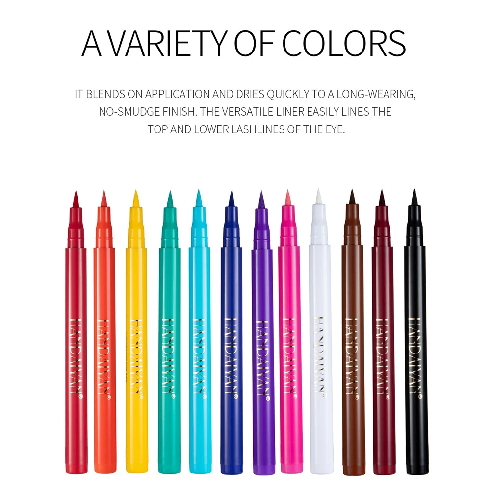 12 Colors/Set Eyeliner Liquid Waterproof Not Blooming Easy To Wear Make Up Matte Eye Liner Pen Liquid Color Eyeliner
12 Colors/Set Eyeliner Liquid Waterproof Not Blooming Easy To Wear Make Up Matte Eye Liner Pen Liquid Color Eyeliner