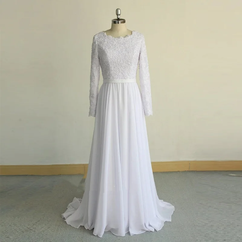 Long Sleeves Plus Size Chiffon Wedding Dresses 2021 Sheer Lace Applique Bridal Dress Beach Floor Length Wedding Dress
Long Sleeves Plus Size Chiffon Wedding Dresses 2021 Sheer Lace Applique Bridal Dress Beach Floor Length Wedding Dress