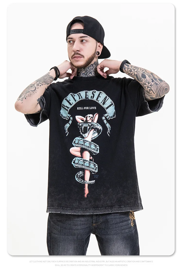 Creative Fun Print Casual Men's Short-sleeved T-shirt Vintage REPRESENT Tshirt Men Women 1:1 High Quality Heavy Skeleton Wash
Creative Fun Print Casual Men's Short-sleeved T-shirt Vintage REPRESENT Tshirt Men Women 1:1 High Quality Heavy Skeleton Wash