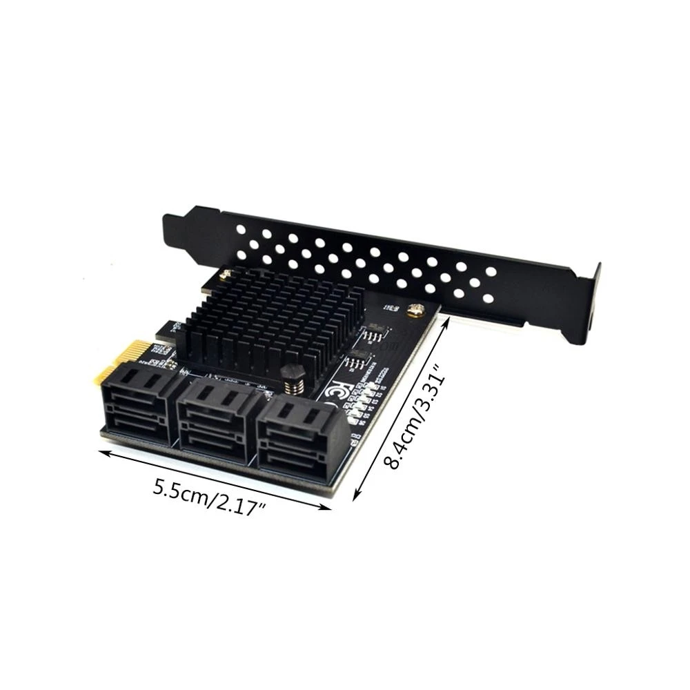 Black 6 Ports SATA 3.0 to PCIe Expansion Card PCI Express SATA Adapter SATA 3 Converter with Heat Sink for HDD Computer Accessor
Black 6 Ports SATA 3.0 to PCIe Expansion Card PCI Express SATA Adapter SATA 3 Converter with Heat Sink for HDD Computer Accessor