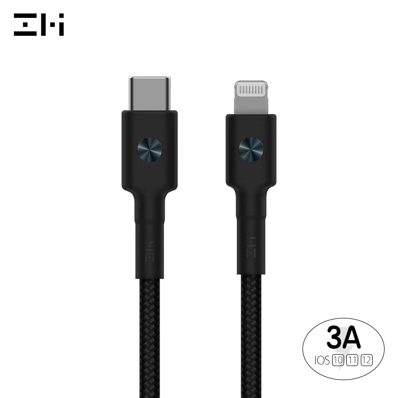 Xiaomi ZMI 1 м USB-C в L type C для Lightning MFI Сертифицированный 3A 18 Вт Быстрая зарядка PD iPhone + Ipad