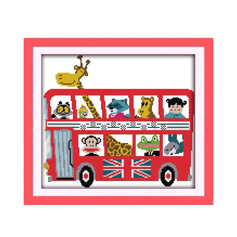 Animal bus cross stitch kit cartoon monkey stitching aida 14ct 11st pattern printed embroidery DIY handmade needlework
Animal bus cross stitch kit cartoon monkey stitching aida 14ct 11st pattern printed embroidery DIY handmade needlework
