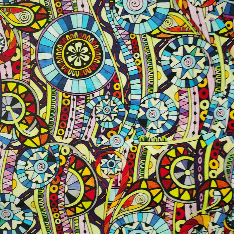 

Красивая фотография 100% хлопчатобумажная ткань Африканская таинственность колесо рисунок цифровая печать ткань Сделай Сам шитье детская о...