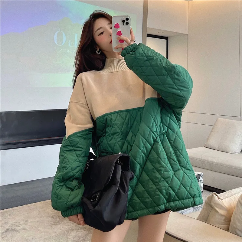Fashion Autumn Winter Women Thick Warm Sweatshirt Turtleneck Chic Stitching Patchwork Hoodies Pullover High Neck Loose Top
Fashion Autumn Winter Women Thick Warm Sweatshirt Turtleneck Chic Stitching Patchwork Hoodies Pullover High Neck Loose Top