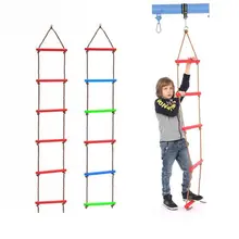 Wooden Rungs PE Rope Ladder Children Climbing Toy Kids Fitness Sport Rope Swing Toy New