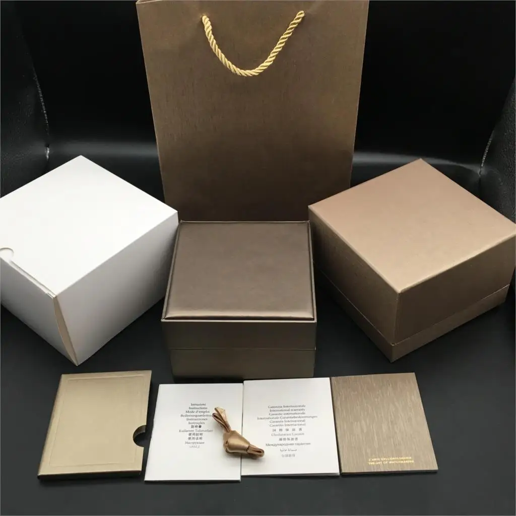 High Quality Square Paper Watch Box booklets Papers Silk Ribbon Gift Bag Champagne Watch Boxes Case Watch Box
High Quality Square Paper Watch Box booklets Papers Silk Ribbon Gift Bag Champagne Watch Boxes Case Watch Box
