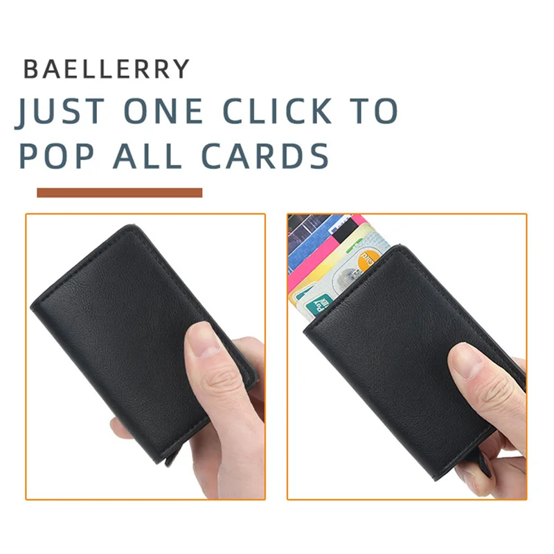 Fashion Short RFID Blocking Mini Wallet Protect Safe Credit Card Holder Designer Quality Aluminum PU Leather Clip Waller Purse
Fashion Short RFID Blocking Mini Wallet Protect Safe Credit Card Holder Designer Quality Aluminum PU Leather Clip Waller Purse