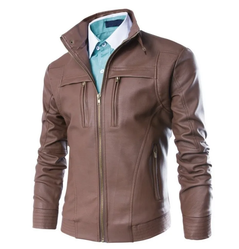 Casual Fashion Streetwear Stand Collar Mens Faux Leather Jackets Euro Slim Zippers Male PU Leather Outerwear Coats Plus Size 4XL
Casual Fashion Streetwear Stand Collar Mens Faux Leather Jackets Euro Slim Zippers Male PU Leather Outerwear Coats Plus Size 4XL