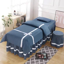 4pcs Beauty Salon Bedding Set Skin-friendly Thick Bed Cover Sheets Bedspread Fumigation Massage Spa Pillowcase Duvet Cover sets