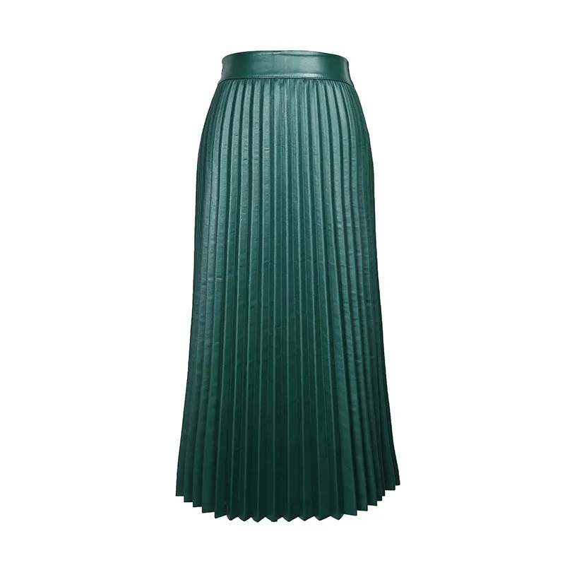 Autumn Winter 2021 Genuine Leather Skirts Women Black Sexy Slim OL Office Lady Real Sheepskin Female Casual Long Pleated Skirt 
Autumn Winter 2021 Genuine Leather Skirts Women Black Sexy Slim OL Office Lady Real Sheepskin Female Casual Long Pleated Skirt