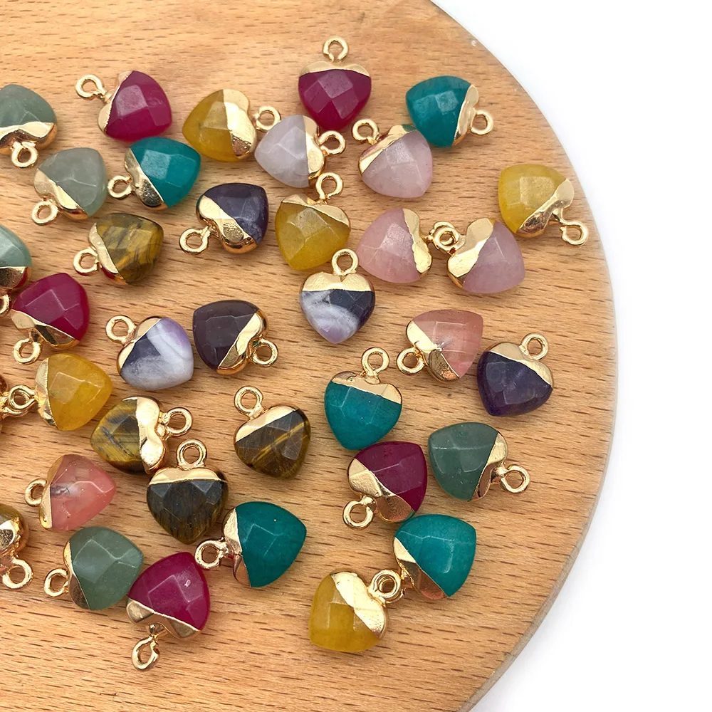 5pcs/pack Natural Semi-precious Stone Charms Heart Shaped Section Pendants DIY for Making Necklace Earrings 8 Colors 10x14mm
5pcs/pack Natural Semi-precious Stone Charms Heart Shaped Section Pendants DIY for Making Necklace Earrings 8 Colors 10x14mm