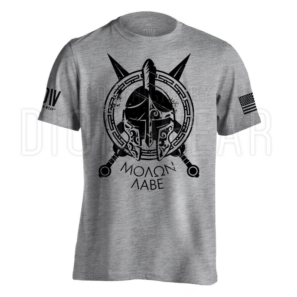 Molon Labe Спартанец мужские американский флаг военный футболка S 3XL|Мужские футболки|