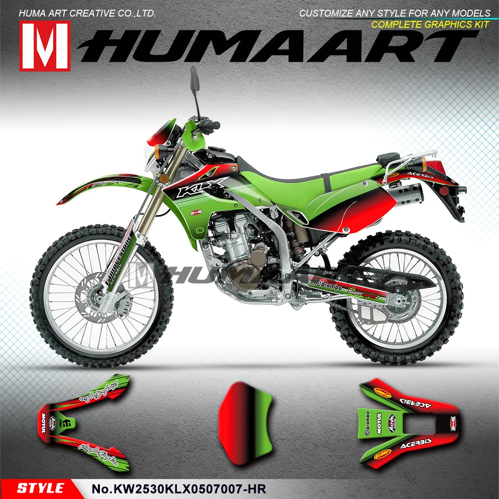 Самоклеящиеся виниловые наклейки HUMAART Race для KLX 250 300 S KLX250S KLX300S 2005 2006 2007, зелено-красные
Самоклеящиеся виниловые наклейки HUMAART Race для KLX 250 300 S KLX250S KLX300S 2005 2006 2007, зелено-красные