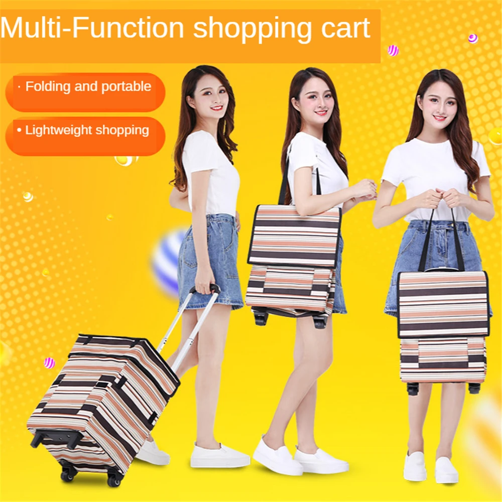 Trolley Shopping Bag Waterproof Foldable Utility Cart With Telescoping Handle and Wheels for Women Travelling Vacations Camping
Trolley Shopping Bag Waterproof Foldable Utility Cart With Telescoping Handle and Wheels for Women Travelling Vacations Camping