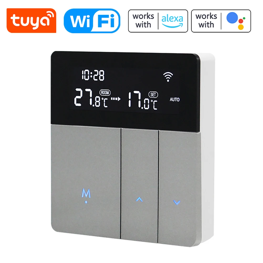 Умный регулятор температуры Tuya Wi-Fi, термостат с подсветкой, автоматическая регулировка яркости, режим «домой» для Alexa Google Home
Умный регулятор температуры Tuya Wi-Fi, термостат с подсветкой, автоматическая регулировка яркости, режим «домой» для Alexa Google Home