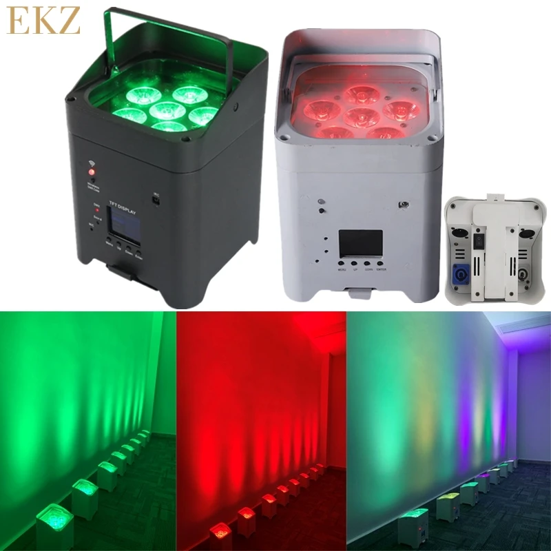 Новейшие 6X18W 6 в 1 RGBWA-UV аккумуляторные беспроводные Светодиодные прожекторы с Wi-Fi